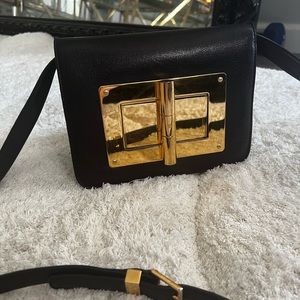 Preowned Tom Ford natalia crossbody bag with gold hinge detail